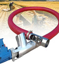 Heavy Duty Grain Auger And Industrial Screw Conveyor With Portable Suction System And Flexible Hose For Grain Cement Sand Powder Transfer 1500W 1.5M shown in a field setting.