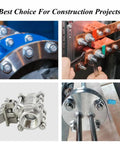 Heavy Duty M6 Serrated Flange Nuts 50 Pack Zinc Coated Steel Hex Fasteners With Jagged Bite Rings For Engine Bay Auto Repair And Garage Diy Rigs That Lock Down Tight And Kill All Wheel Play, shown in various construction uses.