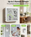 Rechargeable Weather Station With Wireless Indoor Outdoor Thermometer And Atomic Clock With WWVB, 4.3 Inch Backlit Display
