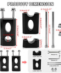 7/8 Inch Handlebar Risers Clamp For Dirt Bikes And Mini Bikes 22mm Mount, black aluminum, product dimensions and components overview