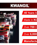 Assorted cables with text, Kwangil brand, 40 years since 1984, made in Korea, 700 customers, 6000 products, manufacturer brand.