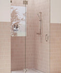 Frameless Shower Door Hinge With Enduroshield Glass Coating In Polished Brass, 78 By 43.25 Inches, Heavy-Duty Pivot Hardware For Glass Enclosures, Smooth Operation, Rust-Resistant Finish on glass shower door