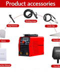 MMA Welder Kit 110V 120V Stick Welder With IGBT VRD Hot Start Beginner Friendly with accessories including mask, gloves, rods.
