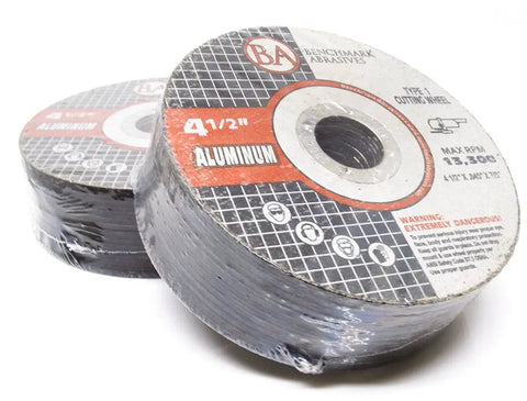 Four And A Half Inch Aluminum Oxide Cut Off Wheels Thin Type 1 For Angle Grinder With Seven Eighths Inch Arbor, 25 Pack