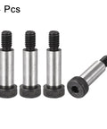 Pro Grade High Strength Alloy Steel Hex Socket Head Shoulder Bolts With 3/8-16 Threads And A Rock Solid 1-1/4 Inch Shoulder Dia For Tough Job Site Work, set of four.