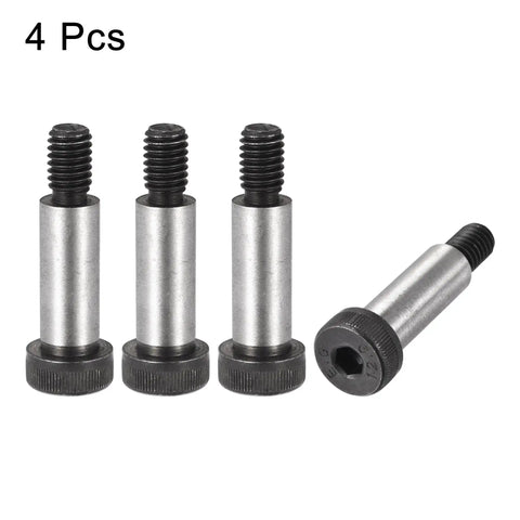 Pro Grade High Strength Alloy Steel Hex Socket Head Shoulder Bolts With 3/8-16 Threads And A Rock Solid 1-1/4 Inch Shoulder Dia For Tough Job Site Work, set of four.