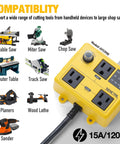 SENCTRL automatic vacuum switch for power tools, yellow dual-outlet unit with 15A/120V, dust collector control