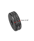 Flat Knurled Nut M3 12mm 4mm Thumb Lock Nut Aluminum Alloy Black Pack Of 5, side view showing 4mm thickness.