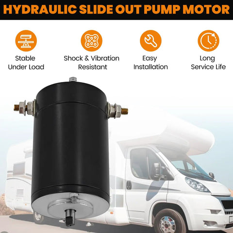 167576 Hydraulic Slide Out Pump Motor For RV Leveling System 4200 RPM Go To Replacement Part Compatible With 149087 414018 And 146374 Through 146378 Durable Build For Easy Install, black metal motor