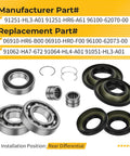 Rear Differential Bearing Seal Kit For Honda Rancher 420 4x4 And Rubicon 500 520 2015 2024 with seals and bearings