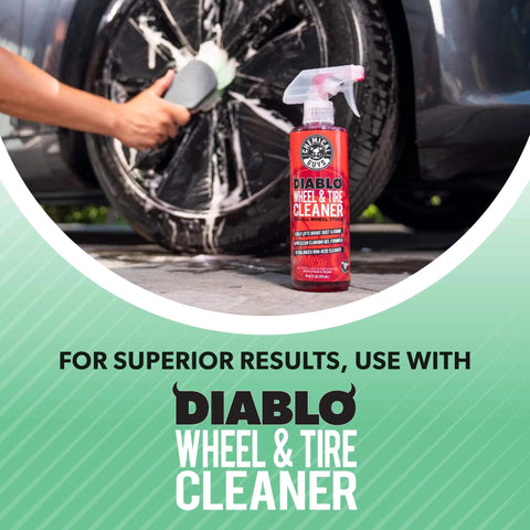Wheelie Exterior And Wheel Brush With Soft Bristles For Safe, Scratch Free Cleaning Of Rims, Tires, And All Exterior Surfaces
