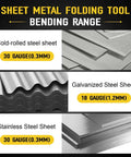 Cold-rolled, galvanized, and stainless steel sheets for Beast 12 Inch Sheet Metal Folding Tool HVAC Duct Work Bender.