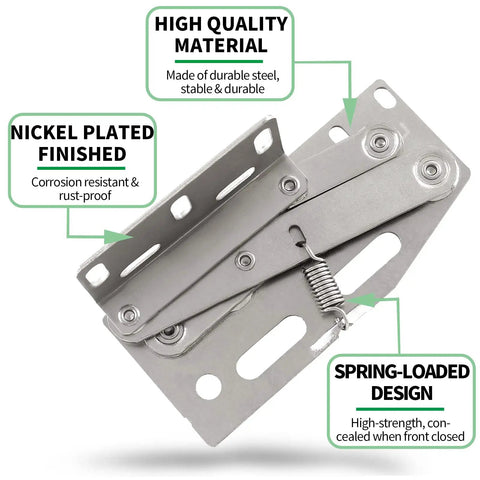 Scissor Hinges With Mounting Screws Nickel Plated Steel Tip Out Tray Hinges for Kitchen Sink Organizer with 45 Degree Opening