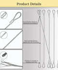 Diagram of Stainless Steel Wire Cable With Loops, 12 Inch Vinyl Coated, 7x7 Strand, showing construction details.