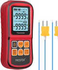 Dual Channel Digital Thermocouple Thermometer With Two K Type Probes Backlit LCD Real Time Temperature Readout For Liquid Vapor And Surface Temps Compatible With K J T E R S N Type Thermocouples Great For DIY And Pro Grade Use