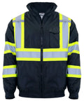 High Visibility Reflective Bomber Jacket With X-Back Design Waterproof Insulated Workwear Durable ANSI ISEA 107 Class 3 Type R CSA Z96 15