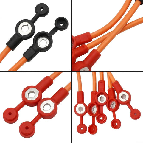Totally Rad 6Pcs E-Bike Battery cables with Thick Flex Copper Wire 2.5mm² That Boost Safety Flame Resistant PVC Insulation For Super Charging And High Performance Ride On Any Street, 6-piece orange lead set