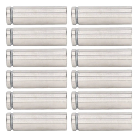 Heavy Duty Advertising Sign Mounting Screw Kit With 12 Stainless Steel Standoff Screws, silver wall mounts