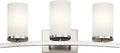 Crosby 3 Light Vanity Light In Brushed Nickel Contemporary Bathroom Fixture With Satin Etched Cased Opal Glass 23 Inch Long Bath Bar
