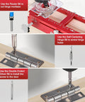 Pro Grade Door Hinge Template Kit For Router, Adjustable Mortise Jig used with router and bits for 2.5 to 5 inch hinges installation