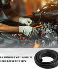 Coiled black silicone heater hose for automotive coolant systems, 5/8 inch ID; shown in engine bay beside components.