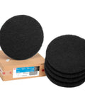 Heavy Duty Floor Stripping Pad 17 Inch For Water Based Finish Removal, Nylon Polyester Open Texture, 5 Pads Stack