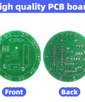 Front and back of Two Pack Soldering Practice Kit With CD4017 And NE555 Chips for Lucky Wheel LED Light Projects board