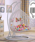 Heavy Duty Porch Swing Springs 2 Pack 750Lbs Each Total 1500Lbs Capacity For Ceiling Mount Indoor Outdoor Hammock Chair Suspension Hangers Premium Steel Construction With Shock Absorbing Coils For Smooth Swing displayed with hanging chair