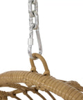 Close-up of the hanging chain on the Mariah Wicker Hanging Chair With Cushion For Indoor Outdoor Chill Lounger.