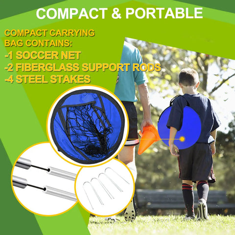Pop Up Soccer Goals For Backyard And Beach Training Portable Foldable Lightweight Indoor Outdoor Football Goal With Carry Bag
