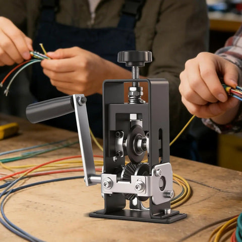 Heavy Duty Wire Stripper Machine For Copper Cable Scrap Recovery Quick Drill Mount Auto Stripping Tool with crank handle.