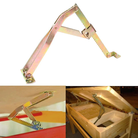 Built Like A Tank Steel Hinge Kit For Adjustable Drafting Table Massage Couch Facial Bed Drawing Board Pro Setup Bronze Finish Tough Angle Flex Bracket Dual Pair close-up of rugged steel bracket and installation.
