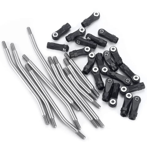 10Pcs Stainless Steel Rod Linkage Set For 1 10 TRX4 RC Crawler Wheelbase 313mm And 7mm Steering Rod Upgrade Parts