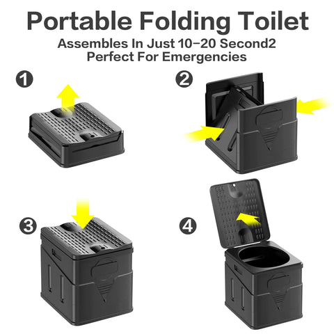 Compact Foldable Portable Camping Toilet With Heavy Duty Storage Bag Hassle Free Setup Built Tough For Road Trips Hiking Beach Campouts Rv Stops And Tailgating