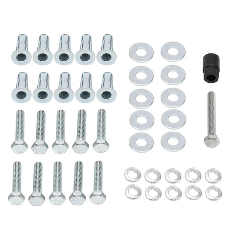 Solid 5/16 Inch Blind Fasteners Kit For Weather Guard Truck Tool Box Installation Includes Ten Pieces With Tool Perfect Bolt Nuts For Sheet Metal And Plastic Jobs, bolts washers and nuts laid out