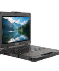 Hella Tough Rugged Laptop Featuring 10th Gen Intel Core I5 Up To 42 Ghz 133 Inch Full Hd Touchscreen 16 Gb Ram 256 Gb Ssd Ip66 Waterproof Build Shoots Straight In Rough Sites Running Windows 11 Pro Refurbished Workstation with open screen showing nature view.