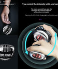 Gyro Torque Ball Hand Exerciser With Auto Start Forearm Gyroscopic Trainer, Five Gear Color Changing LED Lights, Wrist Strengthener in use