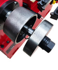 Close-up of Brake Drum And Disc Lathe Combo For Disc And Drum Brakes 7.1 to 13.7 Inches 110V 1100W High Precision Pro Grade Lathe Saddle