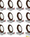 12 Pack 6 Inch Ultra Thin Bronze LED Recessed Lighting Kit With 5 CCT Selectable 2700K 3000K 3500K 4000K 5000K, Killer Brightness 1050 Lumens