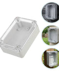 Heavy Duty Waterproof Enclosure Box 6 Pack For Outdoor Electronics With Clear Lid ABS Plastic with rain protection features.