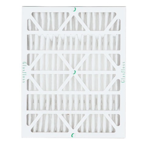 MERV 10 Pleated 4 Inch HVAC Air Filter 20x25x4 Nominal, Actual Size 19.5 x 24.5 x 3.75 Inches, Box Of 4, Front View