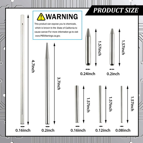 7-piece metal cylinders and cones for 17 Piece Metal Puzzle Tool Set For DIY Model Kits Featuring Edge Bending Tools