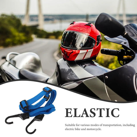 Motorcycle Helmet And Cargo Securement Straps With Hooks Mesh Elastic Rope Strap Grab And Go Portable Nylon And Rubber Tie Down