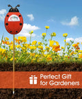 Soil Moisture Meter For Plants, Easy Watering Guide With Clear Reading Dial over flower garden.