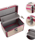 Sweet Aluminum Alloy Pedicure Rig With Layered Lockable Storage For Nail Techs And Makeup Pros To Keep Your Kit Clean And Secure While Hitting the Road For Home Or Office Jobs Without A Hassle, open case showing compartments.