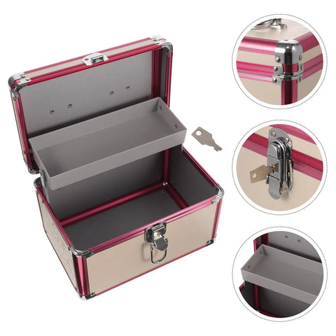 Sweet Aluminum Alloy Pedicure Rig With Layered Lockable Storage For Nail Techs And Makeup Pros To Keep Your Kit Clean And Secure While Hitting the Road For Home Or Office Jobs Without A Hassle, open case showing compartments.