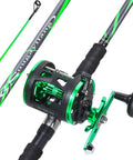 Progressive Glass Fishing Rod and Reel Combo 7ft Medium Heavy for Catfish Salmon and Steelhead Green Right Handed Reel