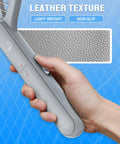 Close-up of 3800V Handheld Bug Zapper Racket With Type-C Rechargeable Battery, leather-textured handle, lightweight grip