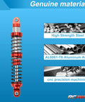 100mm Universal Aluminum RC Shock Absorber Damper Set for 1/10 RC Cars, red finish, shown with material highlights.