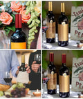 Premium Heat Shrink Wine Bottle Caps 100 Pack Flexible PVC Sealing Film on wine bottles in elegant settings with glasses.
